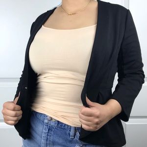 Elle Black Ponte Peplum Blazer Size 16